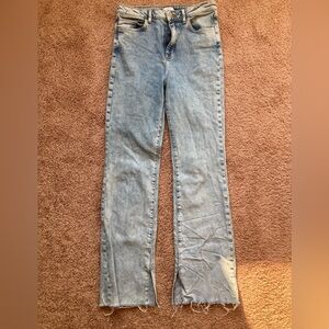 Forever 21 split flare raw hem jeans size 28